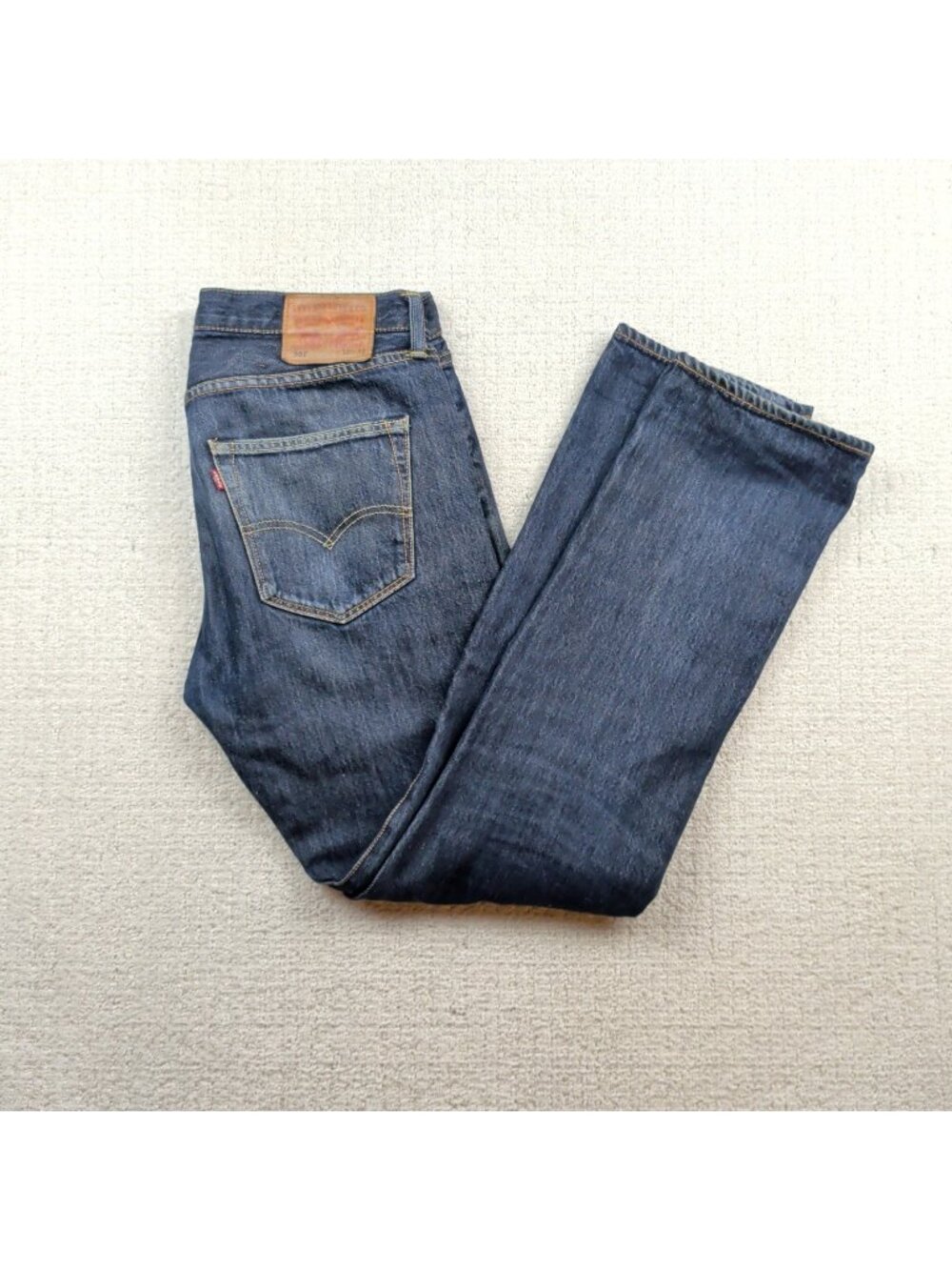 Levi's 501 Jeans Mens 32x32 Dark Indigo Blue Straight Leg Button Fly Western